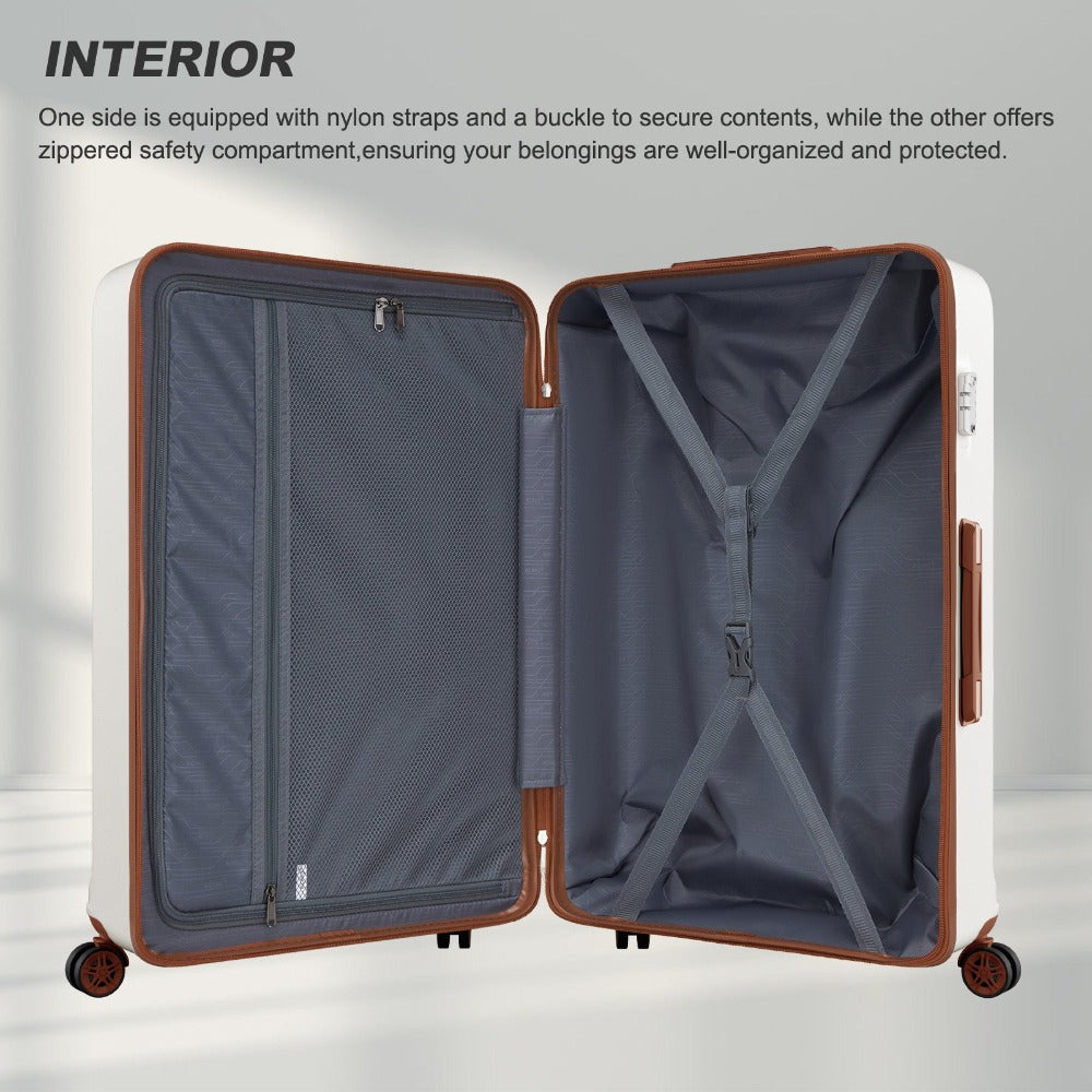 Kono ABS+PC Maleta Extra Grande de 32 Pulgadas, Diseño Horizontal Esculpidor, Equipaje Rígido con Ruedas y Mango Telescópico