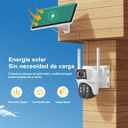 Cámara de Seguridad Exterior con Energía Solar, Tarjeta SIM y 4G LTE - Lente Dual HD 8MP, Zoom 10x, Detección de Movimiento/Humanos, Comunicación Bidireccional, Visión Nocturna a Color, para Vigilancia en el Hogar (No)
