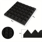 48 piezas de paneles acústicos autoadhesivos, 30X30X5 cm, pared insonorizada, insonorización para estudio de grabación, espuma acústica, paneles de espuma insonorizados para pared, negro
