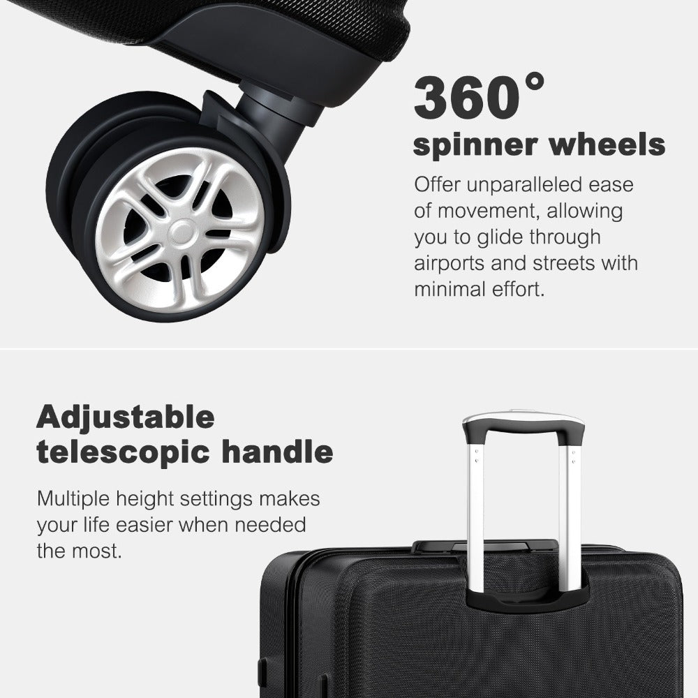 Kono ABS+PC Maleta Extra Grande de 32 Pulgadas, Diseño Horizontal Esculpidor, Equipaje Rígido con Ruedas y Mango Telescópico