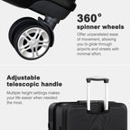 Kono ABS+PC Maleta Extra Grande de 32 Pulgadas, Diseño Horizontal Esculpidor, Equipaje Rígido con Ruedas y Mango Telescópico