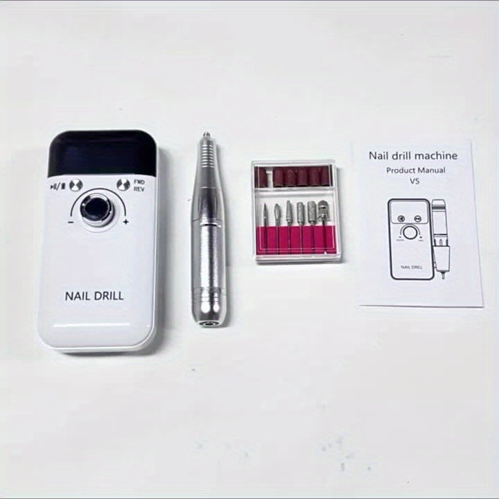Set de Torno Eléctrico Profesional para Uñas, 45000 RPM, Herramienta Recargable USB Portátil para Uñas Artísticas, Adecuado para Uñas de Cristal, Uñas de Gel, Herramientas de Pulido para Manicura, Herramientas de Modelado para Manicura, Suministros para T