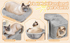 Costoffs Árbol de Gato con Plataforma de Altura de 87 Cm Árbol de Escalada con Cueva Cesta Postes de Sisal