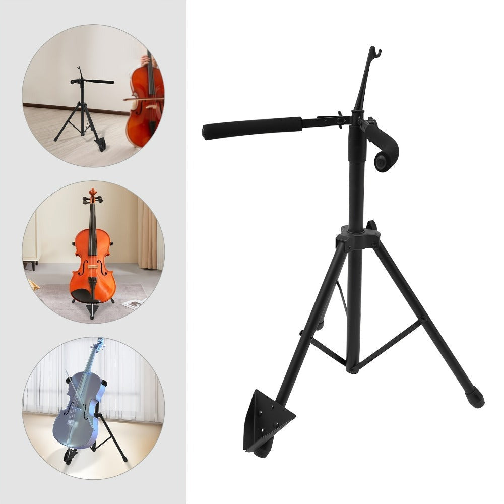 Soporte de Violonchelo Ajustable para Altura - Plegable, Construcción Robusta de Hierro, 74-120cm/29-47in, - Abrazadera Segura y Patas Antideslizantes para Uso en Casa, Estudio, Orquesta, Coro, Equipo de Orquesta, Diseño Moderno, Equipamiento Musical Dura