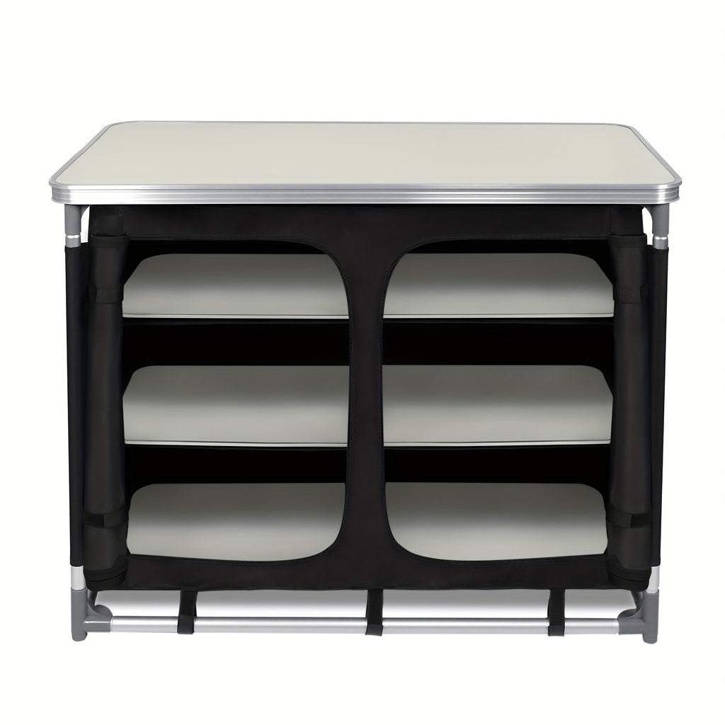 Cocina de Camping Plegable con Marco de Aluminio y Bolsa de Transporte, Gabinete Móvil para Exteriores, Cocina de Viaje, Caja de Cocina, Gabinete para Tienda de Campaña