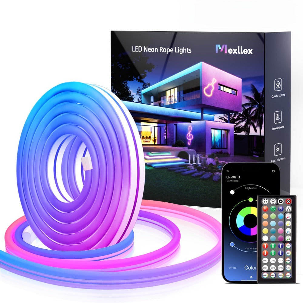 Luces de cuerda LED con aplicación inteligente, mando a distancia de 44 teclas, cambio de color, sincronización con música, temporizador, DIY Sharpe, sala de juegos, decoración de Navidad