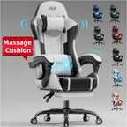 Silla Gaming con Cojín de Resortes de Bolsillo, Silla de Computadora Ajustable en Altura, Silla Ergonómica para Adultos con Soporte Lumbar de Masaje, Silla con Función Giratoria, para Gaming u Oficina