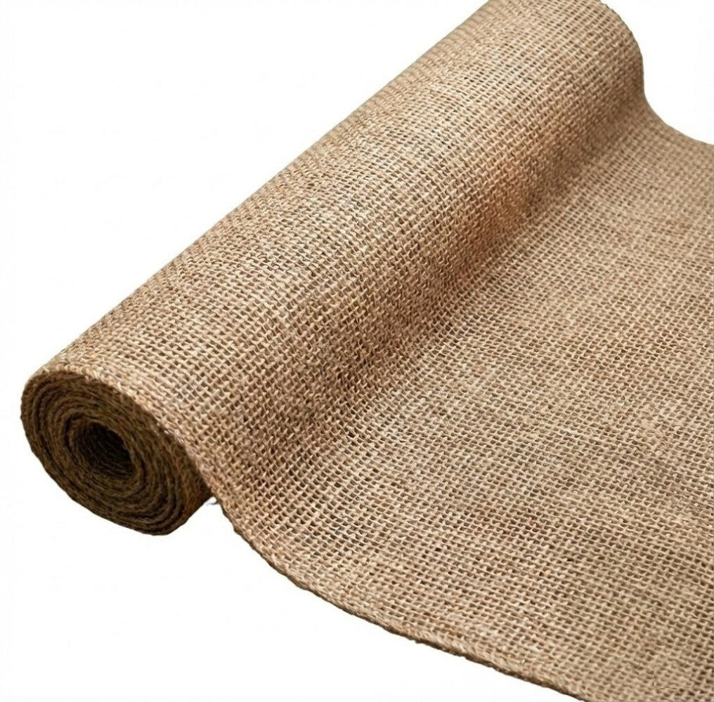 Tela de Arpillera de Yute Gruesa en Rollo 63cm de Ancho, Tejido Natural Rústico para Caminos de Mesa, Eventos, Decoración de Jardín y Artesanías, Fibra Orgánica Versátil