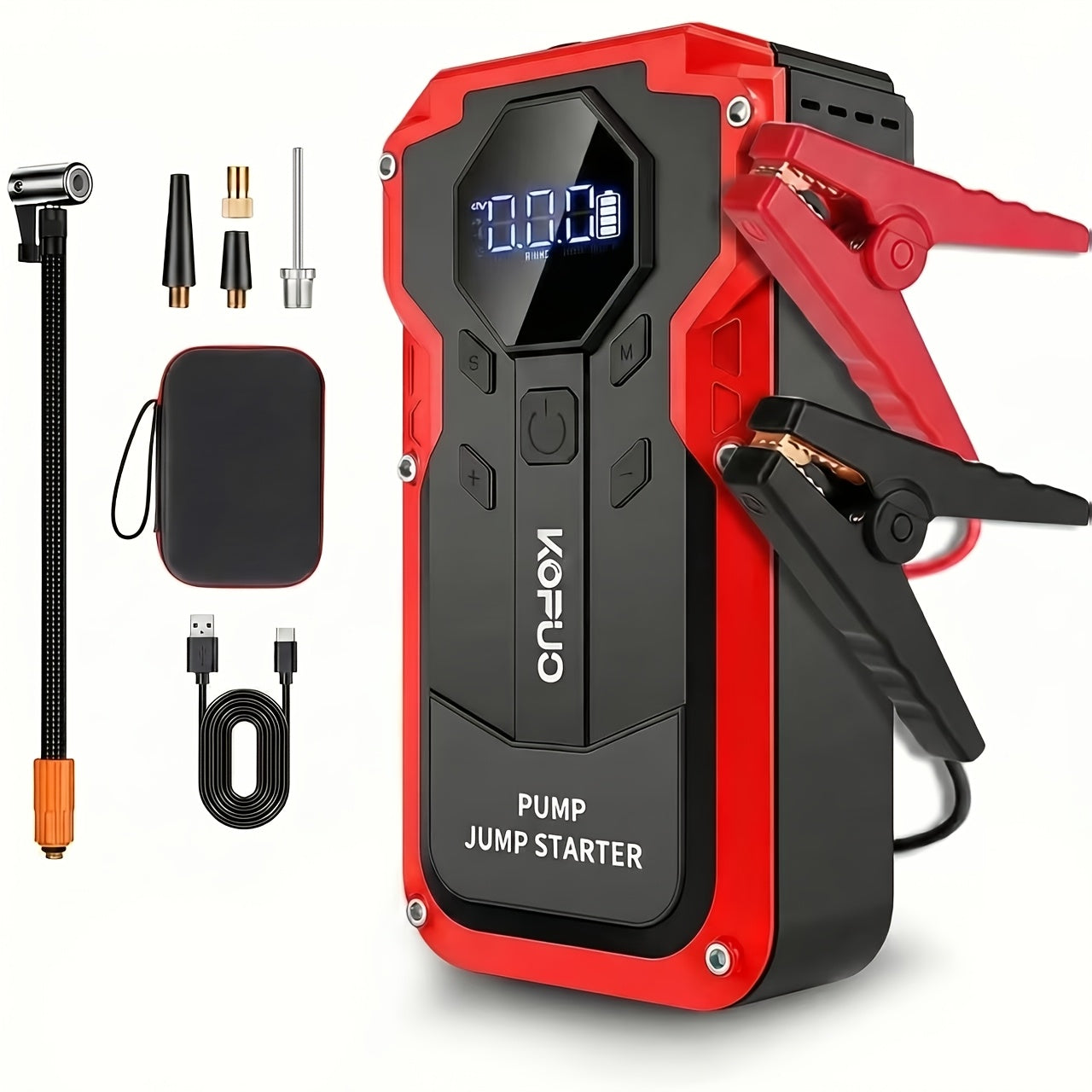 Arrancador de batería KOPUO 3000/5000A opcional 9000A, máquina todo en uno con bomba de aire de 150 PSI: arrancador de emergencia con función de iluminación, apto para coches de gasolina de 12V 10L y diésel de 8L - Accesorios y herramientas para coche - p