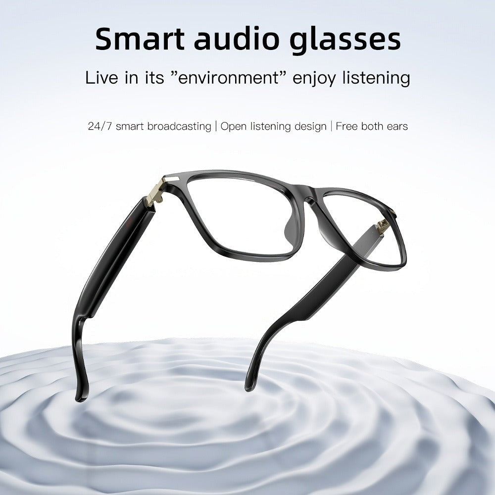 Gafas de audio inteligentes multifuncionales con tecnología de onda sonora incorporada, altavoz lineal, compatibles con llamadas inalámbricas, contestar llamadas, rechazar llamadas, escuchar música con gafas, control de fotos, batería grande de 85mAh*2, b