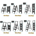 Escalera de 2/3/4 peldaños, escalera plegable con pedal ancho antideslizante, escalera doméstica, taburete multifuncional, fácil de guardar, carga máxima de 150 kg, escalera para el hogar, oficina, negra