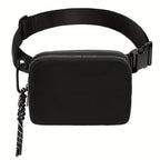 LOCAL LION Riñonera, Bolso de Hombro para Mujer, Riñonera Negra para Mujer, Diseño Simple, Riñonera Deportiva de Ochenta para Mujer, Adecuada para Viajes, Compras, Senderismo, Negro/Blanco, Almacén Local