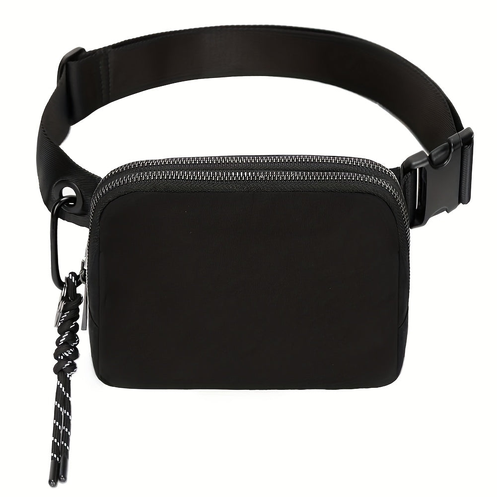 LOCAL LION Riñonera, Bolso de Hombro para Mujer, Riñonera Negra para Mujer, Diseño Simple, Riñonera Deportiva de Ochenta para Mujer, Adecuada para Viajes, Compras, Senderismo, Negro/Blanco, Almacén Local