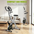 Bicicleta de Ejercicio Plegable, Bicicleta de Ejercicio para Casa con App, Altura Ajustable en 8 Posiciones, Resistencia Incluida, Bicicleta de Ejercicio Plegable con LCD y APP, Resistencia Magnética Silenciosa, Monitor de Frecuencia Cardíaca, Bicicleta d