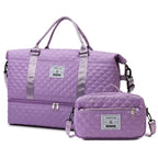 Juego de 2 bolsas de almacenamiento para equipaje, ligeras y plegables, expandibles, bolsa de viaje portátil para fin de semana y pernoctación, bolsa de fin de semana, bolsa de hospital, bolso tote para mujer para viajes de negocios, viajes, deportes, sen