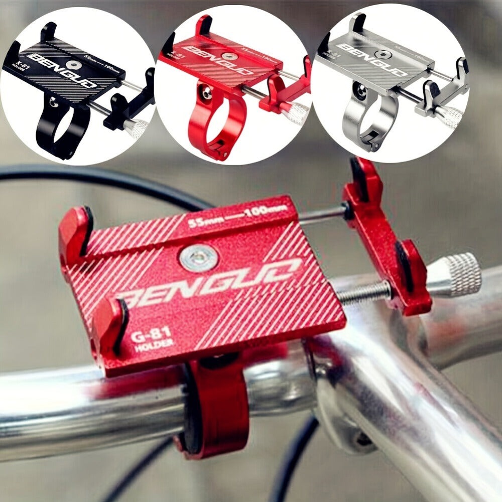 2 soportes de teléfono de aleación de aluminio para bicicleta, motocicleta y navegación, 2 unidades