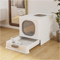 Caja de Arena para Gatos con Tapa: Arena Cerrada para Gatos, Bandeja Grande para Baño de Gatos con Diseño de Cajón de Fácil Limpieza, 38.8 X 35.8 X 48.3Cm, Sin Batería