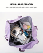 Bolso de mano de gran capacidad, equipaje de fin de semana ligero de nailon, bolsa de viaje portátil para gimnasio y almacenamiento