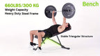 Banca Plegable con Capacidad de 299.37 KG - Banco Ajustable para Gimnasio en Casa, Entrenamiento Completo del Cuerpo con Soporte para Cabeza y Columna Vertebral, Ideal para Navidad y Acción de Gracias