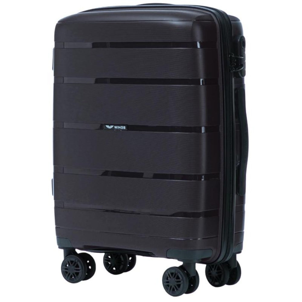 Maleta rígida de 20", aproximadamente 55 x 40 x 20 cm / Color negro / Equipaje resistente a daños con mango telescópico / 4 ruedas giratorias dobles de 360° / Candado de combinación / Asas laterales y superiores de HAWFINCH