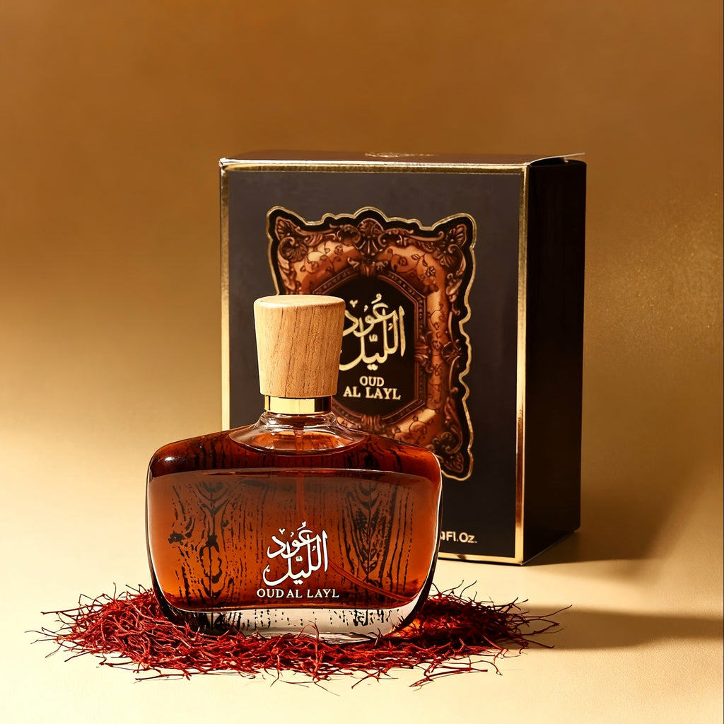 Perfume Árabe de 100ml | Aroma Rico y Amaderado con Madera de Agar y Azafrán | Regalo Ideal para Festivales y Estrenos de Casa