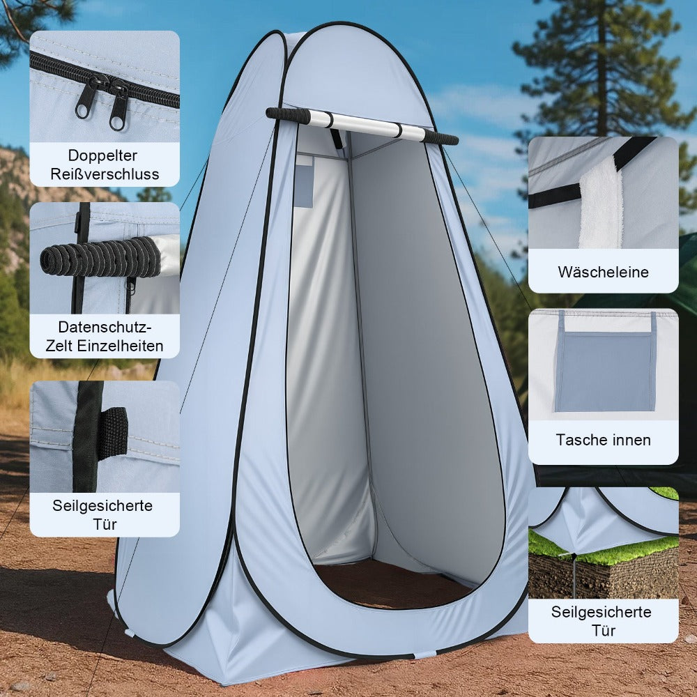 Carpa Portátil de Privacidad para Exteriores - Montaje Instantáneo para Ducha, Baño y Cambio de Ropa con Diseño Ovalado en Forma de Cúpula, Refugio Ligero Verde para Baño Pop-Up en RV, Playa, Jardín, Caravana (No Necesario)