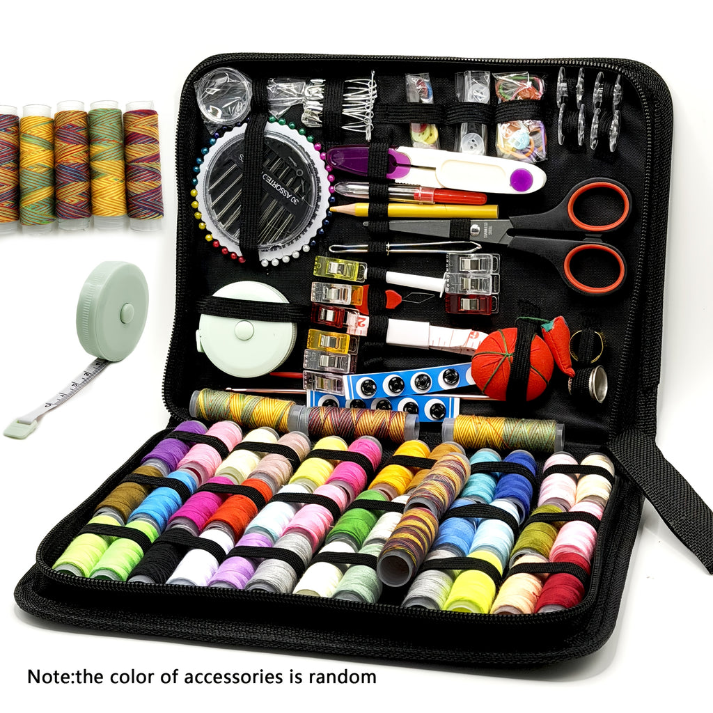 Kit de costura de regalo de 269 piezas para abuela, mamá, amigas, principiantes adultos, viajeros – Suministros y accesorios de costura portátiles con estuche – Incluye hilo, agujas, tijeras, cinta métrica, alfileres y más