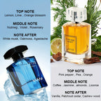 2 Frascos de Fragancia de Madera para Hombre, Combinación Fresca y Picante, Tono de Madera, Almizcle Azul Intenso, Madera Ambarina Fresca, Ideal para el Trabajo, Citas o Fiestas, Regalo para Novio, Barato pero con Fragancia Intensa, Colonia para Hombre de