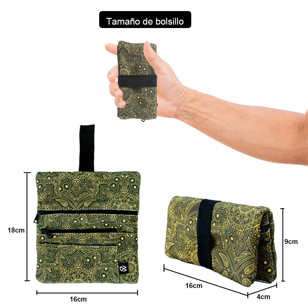 Pitillera tabaco de liar hombre y mujer tabaquera de cigarillos de PU y tela material hidrófugo forro impermeable con asa de mano