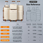 Juego de equipaje de viaje Joyway, 20 pulgadas, 24 pulgadas, 28 pulgadas, juego de equipaje de mano, con ruedas giratorias, bolsa de viaje y neceser