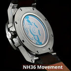 [I&W Carnival] Reloj Mecánico Deportivo de Moda para Hombres, Reloj Impermeable con Espejo de Zafiro Falso Luminoso, Regalos para Vacaciones