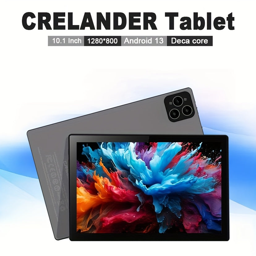 Tabletas Android | CRELANDER Tablet PC de 10.1 pulgadas, Nueva Tablet Android, 12GB (4GB+ 8GB Expandible) RAM y 128GB ROM, Soporte para Expansión