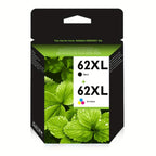 Paquete de 2 cartuchos de tinta compatibles 62XL 62 XL para impresoras HP 62, compatibles con Envy 5540 5544 5545 5548 5640 5646 7640 Officejet 200 5740 5742 5744 (Color Negro)