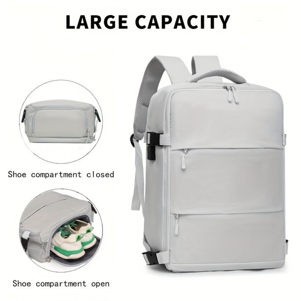 Mochila de Viaje Versátil para Mujer, Bolso Casual Estiloso y Multifuncional para Laptop, Mochila Deportiva para Exteriores con Compartimento para Zapatos