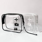 Neceser Transparente Aprobado por la TSA, Tamaño Cuarto para Equipaje de Mano en Aeropuertos, Diseño Transparente para Fácil Visualización, Ideal para Artículos de Cuidado de la Piel y Maquillaje, Equipaje de Mano para Aeropuerto | Aspecto Elegante | Adic