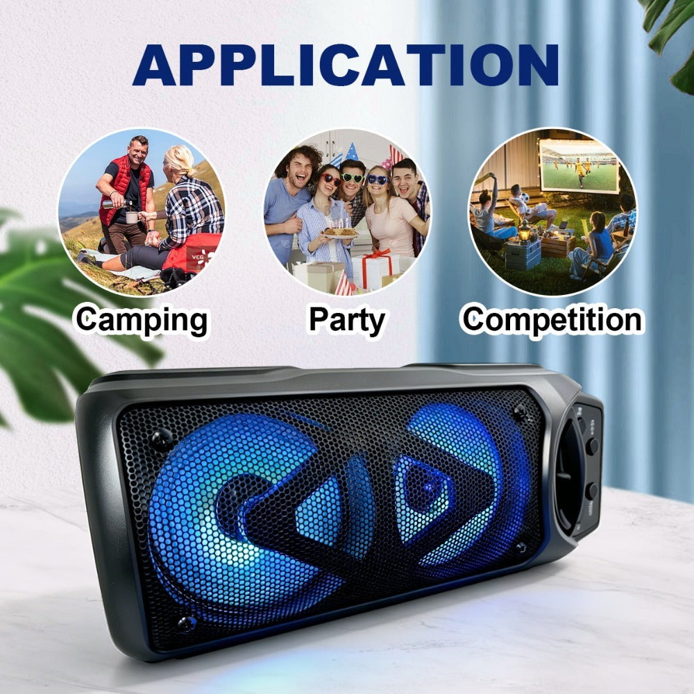 Altavoz subwoofer Bluetooth de grado profesional, diseño ligero y portátil, alto rendimiento de campo de sonido dinámico, efecto de iluminación ambiental RGB, excelente calidad de sonido, esencial para fiestas, audio de moda, interfaz USB, karaoke, fiesta