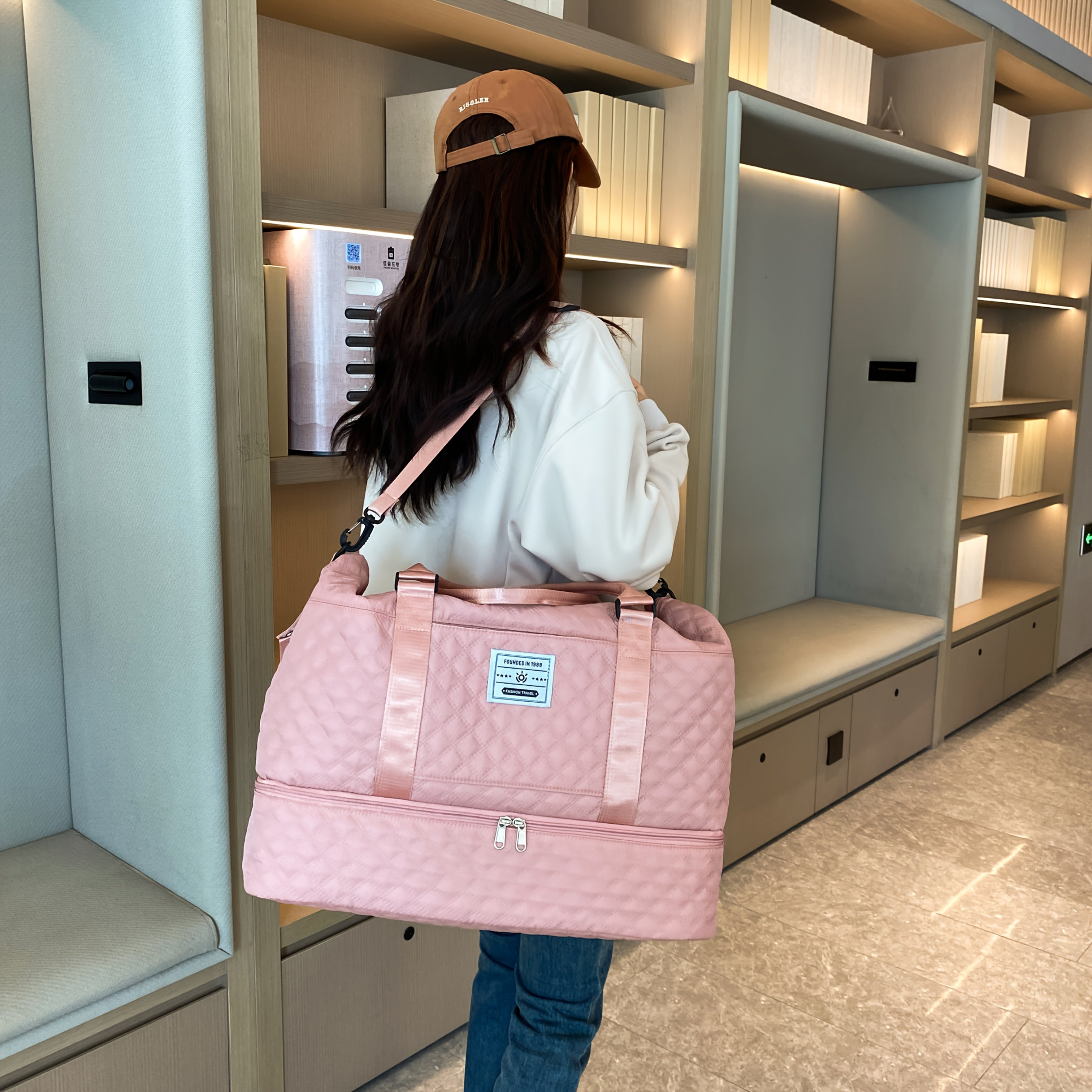 Juego de 2 bolsas de almacenamiento para equipaje, ligeras y plegables, expandibles, bolsa de viaje portátil para fin de semana y pernoctación, bolsa de fin de semana, bolsa de hospital, bolso tote para mujer para viajes de negocios, viajes, deportes, sen