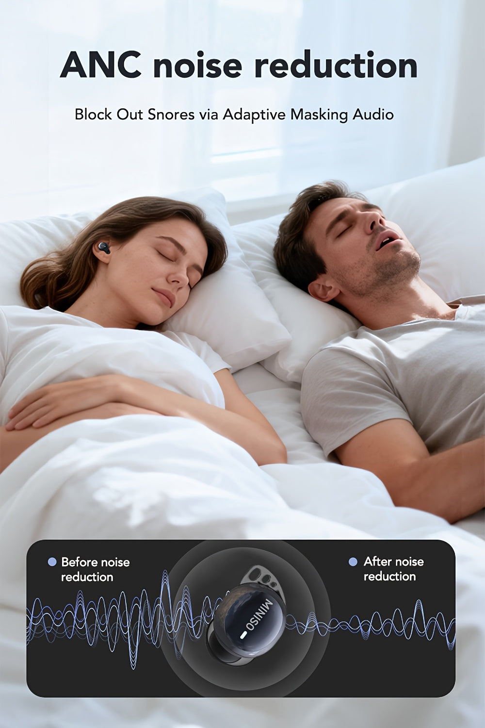 Auriculares Bluetooth | MINISO Auriculares con Traducción AI | Inalámbricos 6.0, Carga Rápida Tipo-C, 60 Horas de Reproducción, Conexión Estable