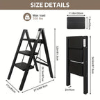 Escalera plegable | 1 ud. Escalera plegable de 3 peldaños, portátil y ligera, con un pedal ancho antideslizante, adecuada para diversas tareas