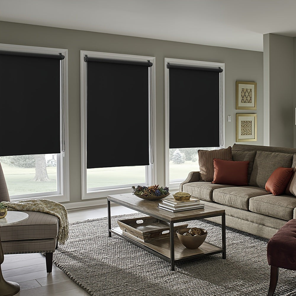 Persiana Blackout Sekey sin perforaciones, fijación con abrazadera, 55 cm de ancho, persiana lateral, protección contra el calor, pantalla de privacidad y protección solar, montaje en pared, montaje en techo, persiana con abrazadera para ventanas y puerta