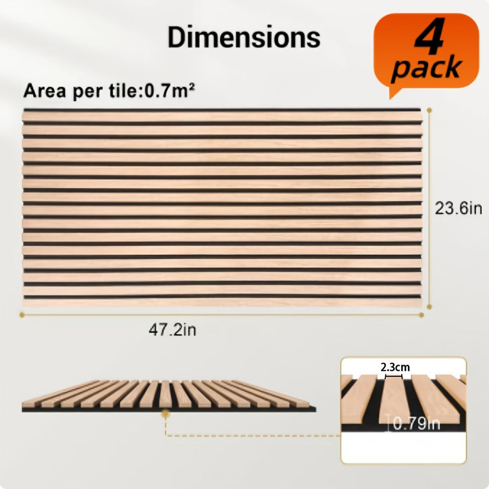 2/4 piezas de paneles acústicos de madera (120×60 cm), hechos de material de fieltro que absorbe el sonido, diseñados para aislamiento acústico, reducción de ruido y eliminación de eco, disponibles en una variedad de colores, adecuados para