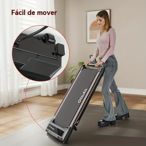 2 En 1 Alfombra de Caminata Plegable para Máquina de Caminata Eléctrica Doméstica con Control Remoto y Pantalla LCD, Alfombra de Caminata Compacta 1-6 KMH, Alfombra de Caminata Plegable para Entrenamiento en la Oficina en Casa, Sin Batería 