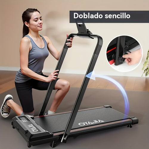 2 En 1 Alfombra de Caminata Plegable para Máquina de Caminata Eléctrica Doméstica con Control Remoto y Pantalla LCD, Alfombra de Caminata Compacta 1-6 KMH, Alfombra de Caminata Plegable para Entrenamiento en la Oficina en Casa, Sin Batería