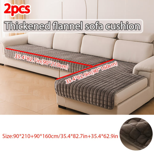 2 piezas de Fundas Elegantes para Sofá Acolchadas en Franela - Protectores Muebles Suaves y Duraderos, Para Toda Temporada, Lavables a Mano o En la Ropadora, Decoración Sala, Dormitorio u Oficina, Amigable con las Mascotas, Textura Acogedor