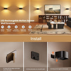 [2 piezas] Lámpara de pared a batería [2 para interior con sensor movimiento