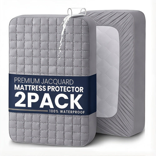 2 protectores de colchón impermeables, sábanas suaves y cómodas con bolsillos profundos para una excelente transpirabilidad. Para todas las estaciones. Adecuado para dormitorios, hoteles, ropa de cama de dormitorios, (fundas de almohada y r