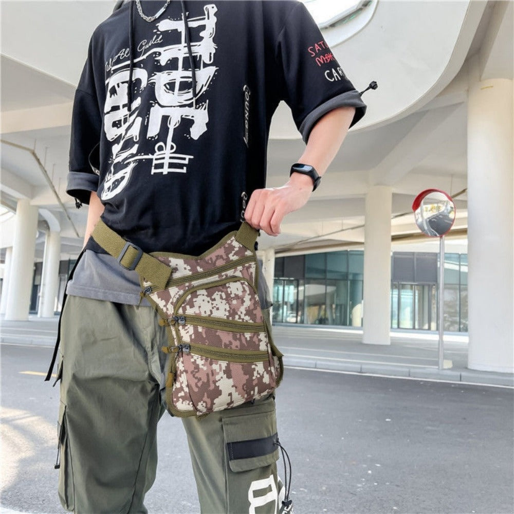 MEJORADA DL-45 Bolsa Multifunción para Pierna/Cintura - Uso Exterior, Senderismo y Deportes