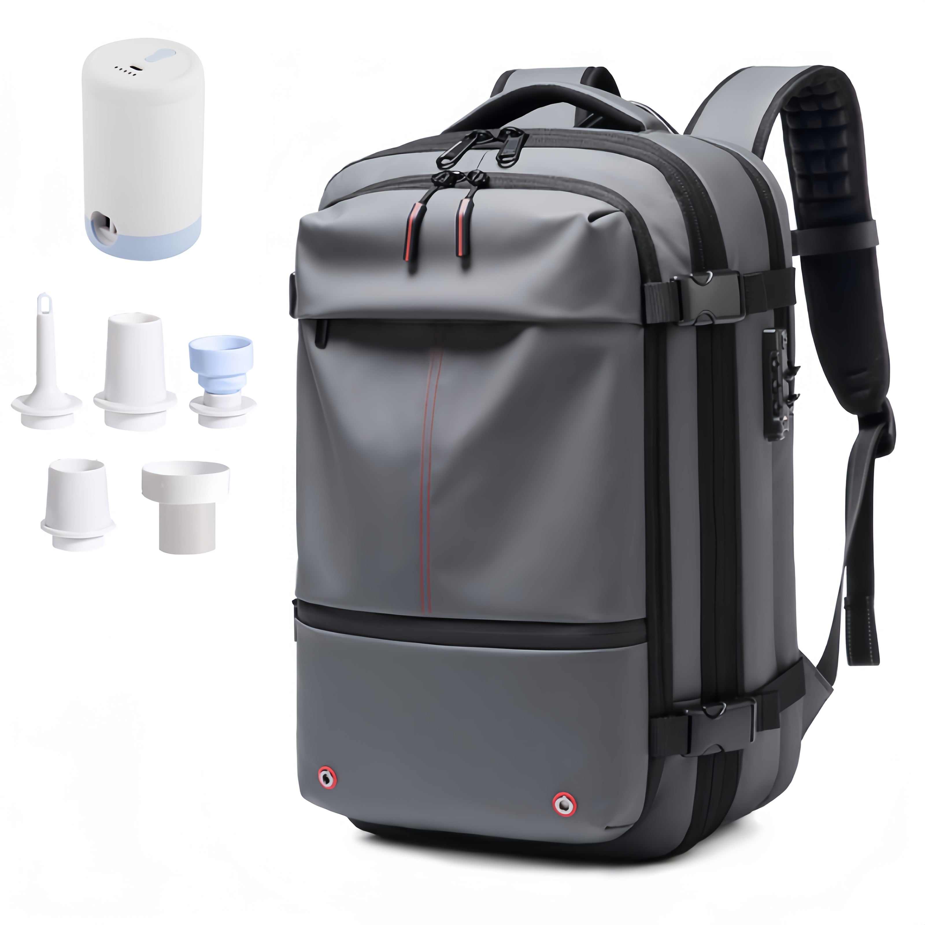 Mochila de Viaje con Compresión al Vacío, Bolsa de Compresión al Vacío de TPU, Cerradura de Contraseña Incorporada, Capacidad para Laptop de 17 Pulgadas, Mochila de Alta Calidad para Viajes y Negocios
