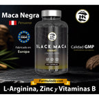 HN Maca Negra Andina en Cápsulas con Vitaminas B6, B12 y Zinc – Suplemento Alimenticio para Adultos, Formato de 50 Cápsulas Vegetales