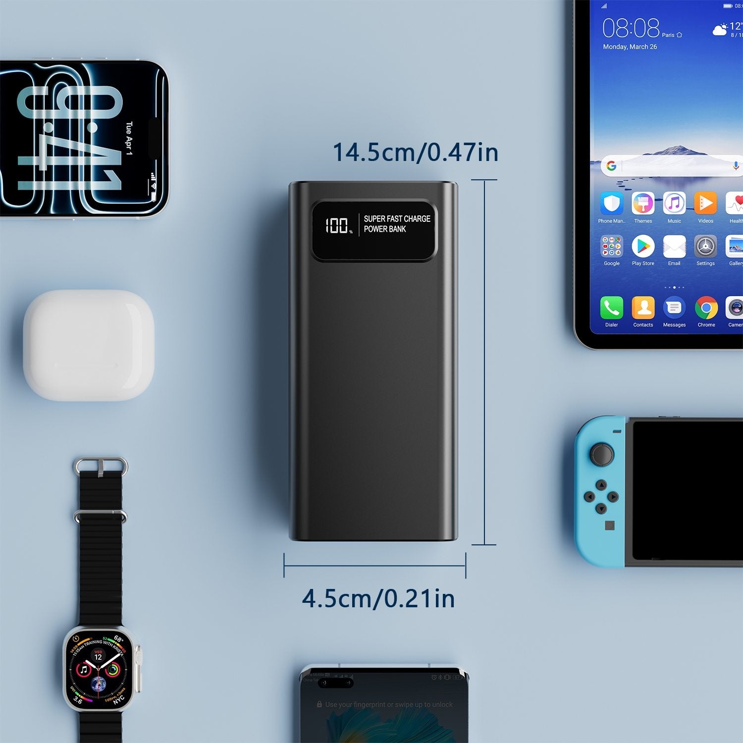 Power bank para carga durante viajes y uso diario | 30000 mAh y 22.5 W